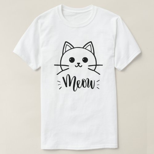 Vector funny cartoon cat Print for t_shirt Cat T_Shirt