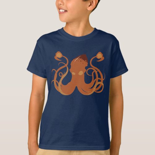 Vector Giant Squid Kids Dark T_Shirt