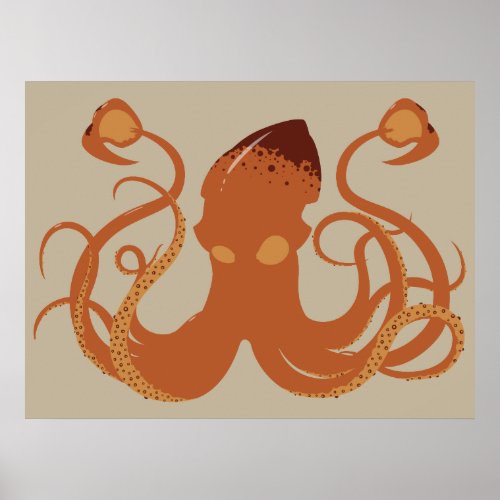 Vector Giant Squid Poster
