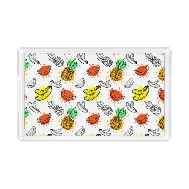 Vector Graphic Seamless Pattern Acrylic Tray (Front)