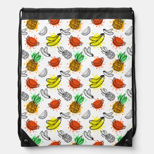 Vector Graphic Seamless Pattern Drawstring Bag (Front)