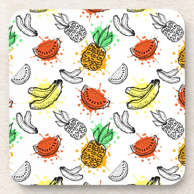 Vector Graphic Seamless Pattern Drink Coaster (Front)