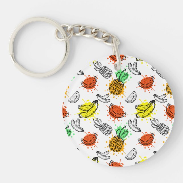 Vector Graphic Seamless Pattern Keychain (Front)