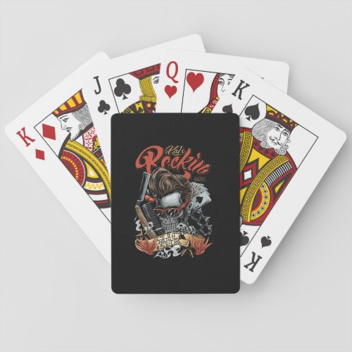 Vector greaser with text illustration playing cards