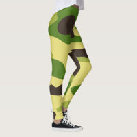 Vector Green Camouflage Pattern Leggings