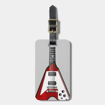 Vector Guitar Red/white Luggage Tag by styleuniversal at Zazzle