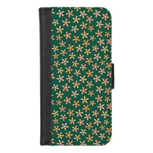vector hand drawn colorful flowers seamless patter iPhone 87 wallet case