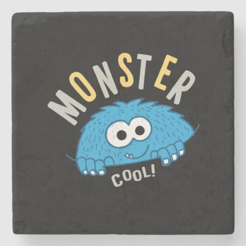 Vector hand drawn monster for t shirt design stone coaster