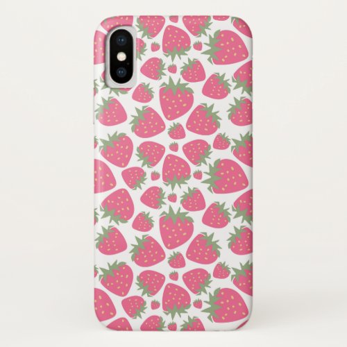 vector hand drawn strawberries iPhone XS case