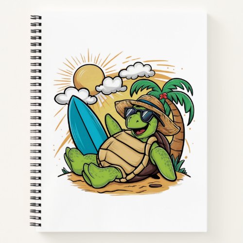 Vector illustration of a green sea turtle1 notebook