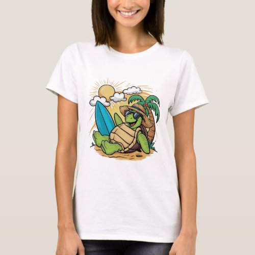 Vector illustration of a green sea turtle1 T_Shirt