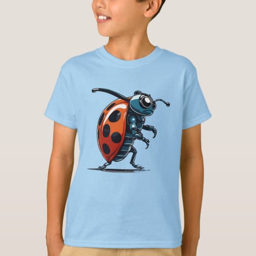 Vector illustration of a ladybug in the style  T_Shirt
