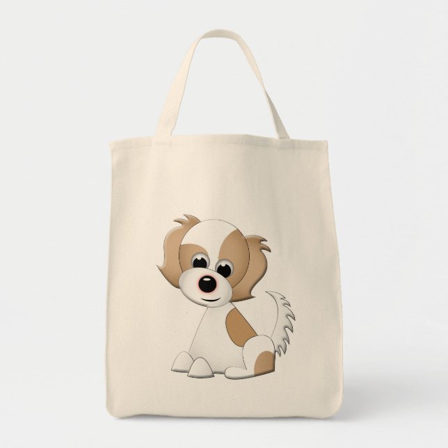 Vector illustration of a puppy tote bag (Front)