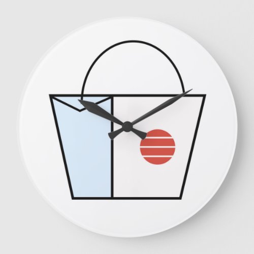 Vector illustration of stylish shopping bag large clock