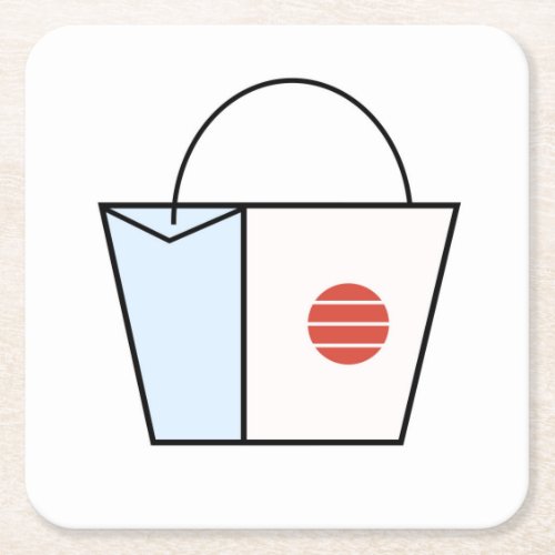 Vector illustration of stylish shopping bag square paper coaster