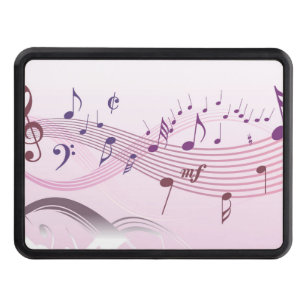 Vector illustration of Winding musical notes Trailer Hitch Cover