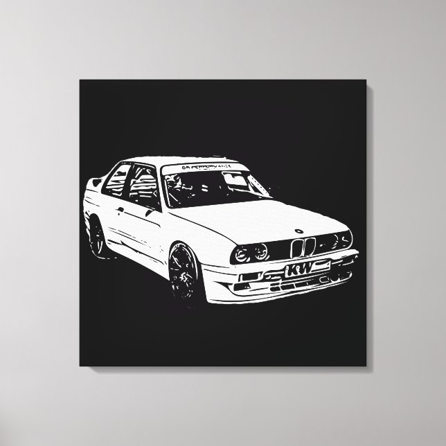 Vector Image BMW E30 Canvas Print (Front)