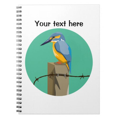 Vector kingfisher NZ bird Notebook