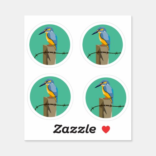 Vector kingfisher NZ bird Sticker