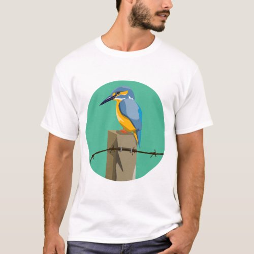 Vector kingfisher NZ bird T_Shirt