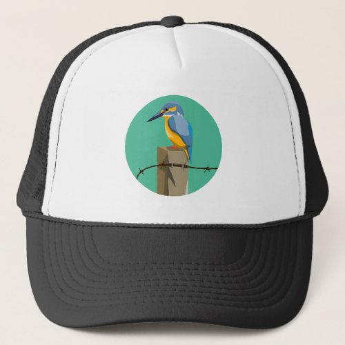 Vector kingfisher NZ bird Trucker Hat