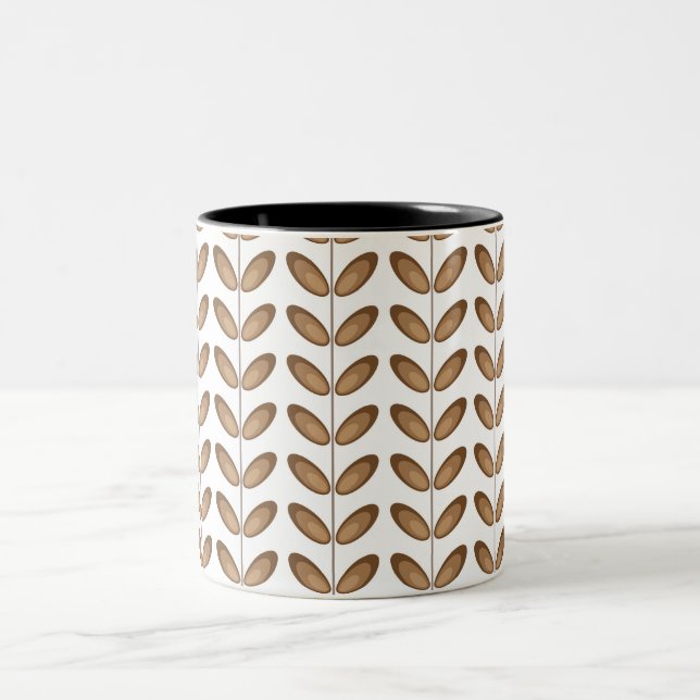 Vector Leaf Designs Two-Tone Coffee Mug (Center)