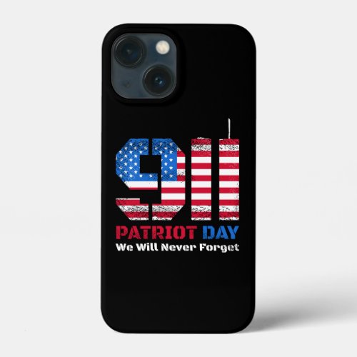 Vector patriot day design with american flag and n iPhone 13 mini case