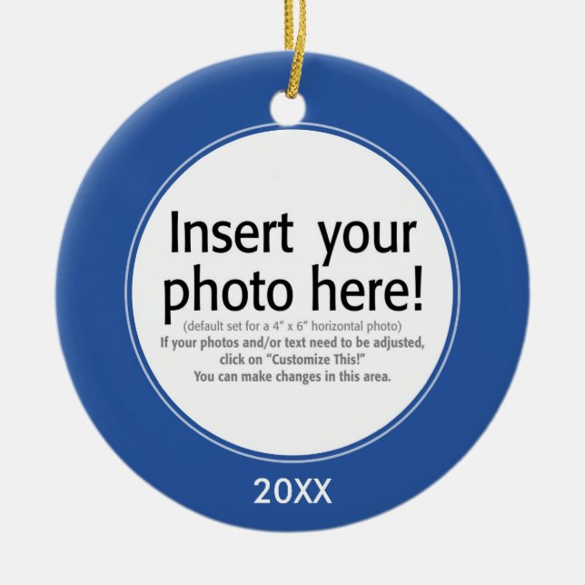 Vector Photo Frame - DOUBLE-SIDED Ceramic Ornament (Front)