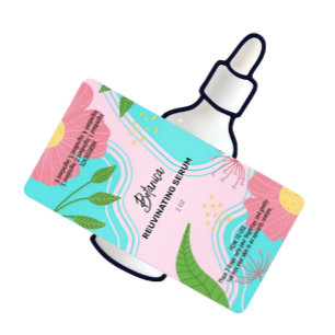 Vector Pink Serum Dropper Bottle Labels