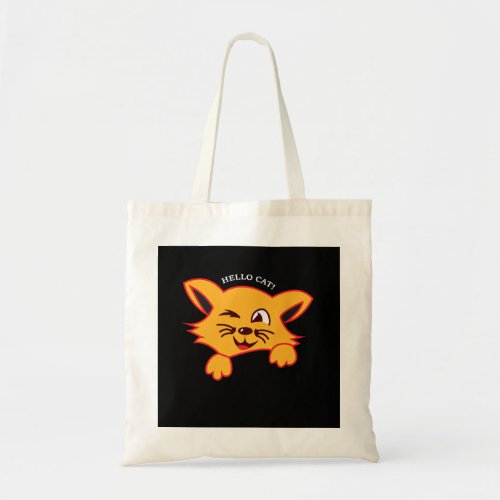 Vector professional funny cat t_shirt design vecto tote bag