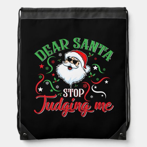Vector santa please stop here christmas t shirt de drawstring bag