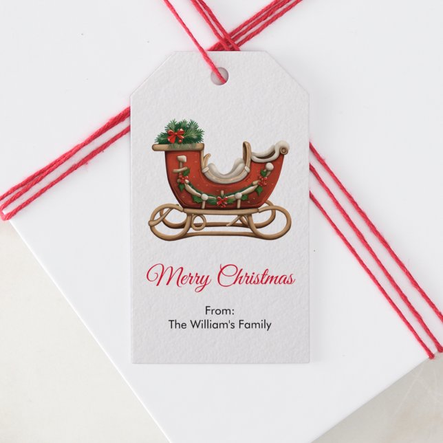 Vector Santa Sleigh Gift Tags (Creator Uploaded)