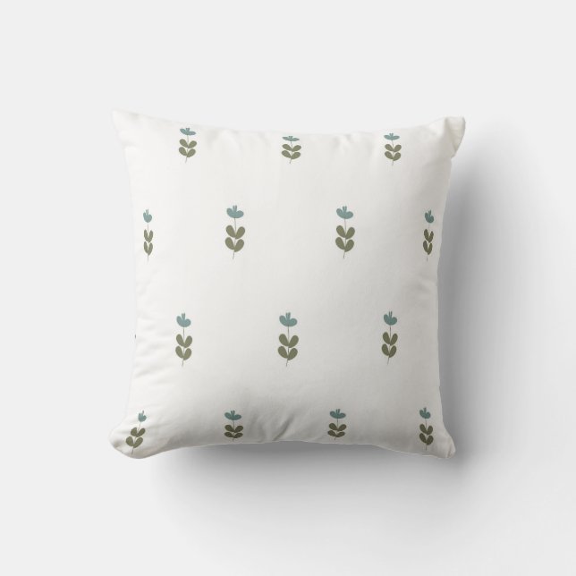  vector seamless botanical pattern with flowers in throw pillow (Front)