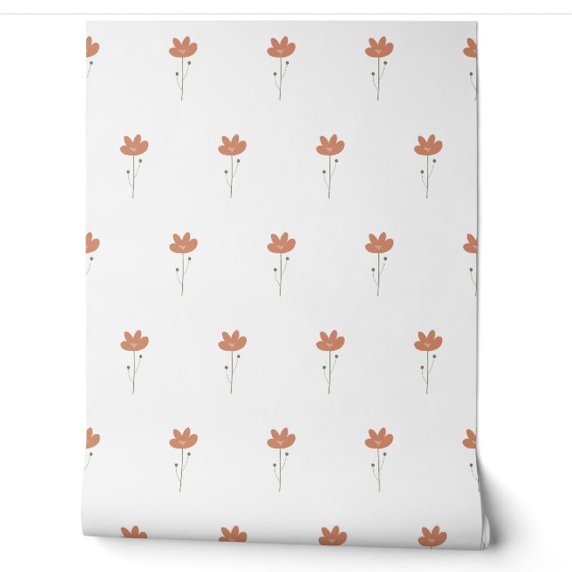 vector seamless botanical pattern with flowers in  wallpaper  (Unrolling)