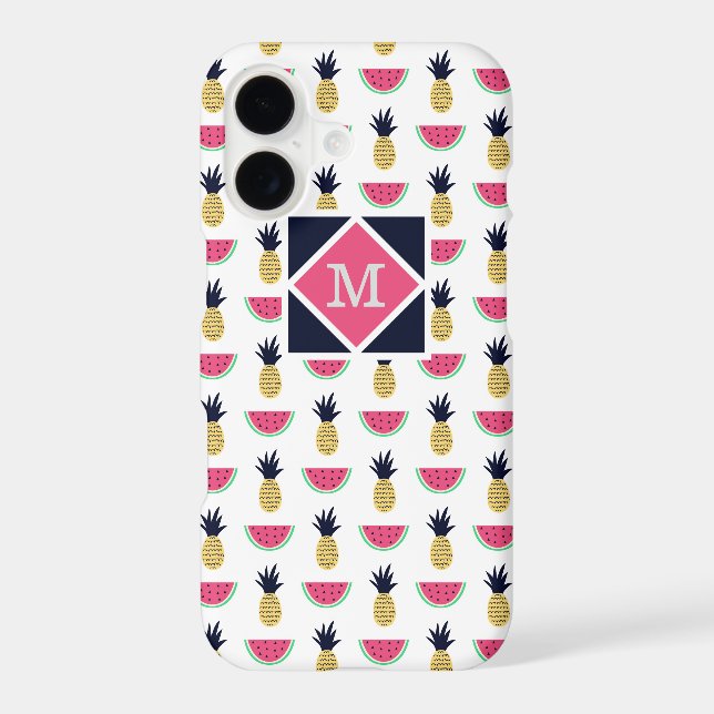 Vector Seamless Pattern With Pineapple And Iphone Case (Back)