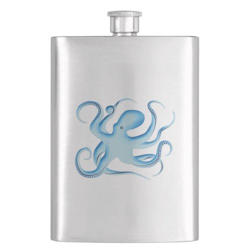 Vector Silhouette of Blue Octopus Flask