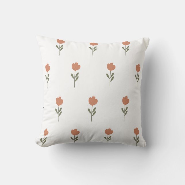 vector simple seamless botanical pattern with flow throw pillow (Front)