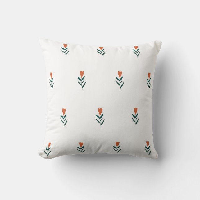 vector simple seamless botanical pattern with flow throw pillow (Front)