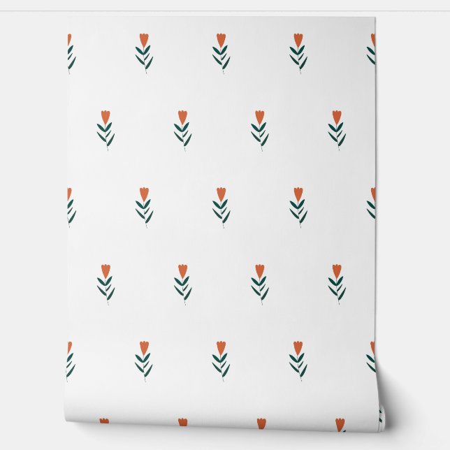 vector simple seamless botanical pattern with flow wallpaper  (Unrolling)