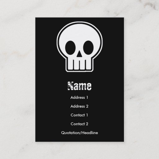 Customizable Vector Skull Business Card