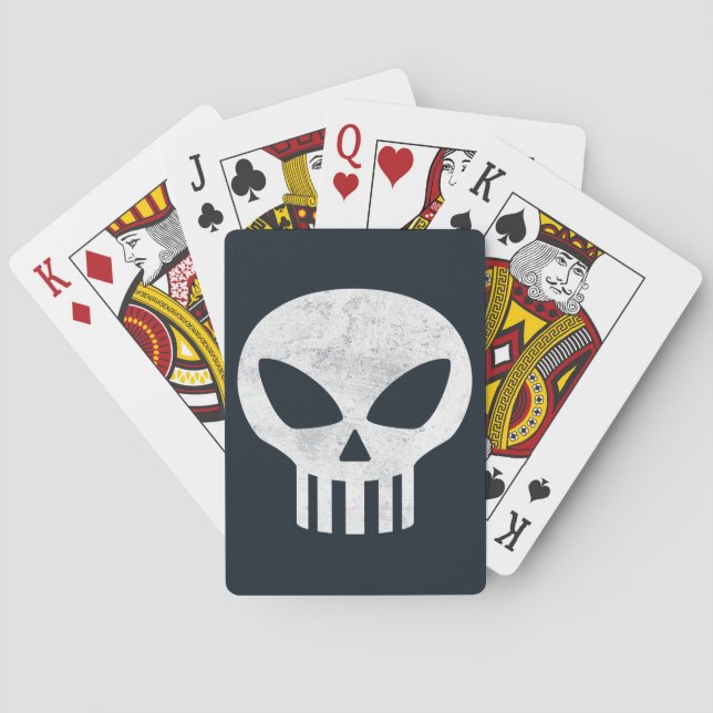 Vector Skull Distressed Poker Cards (Back)