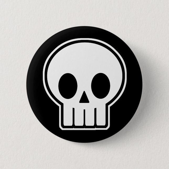Vector Skull Halloween Button (Front)