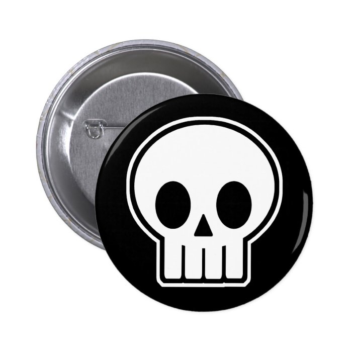 Vector Skull Halloween Pinback Button