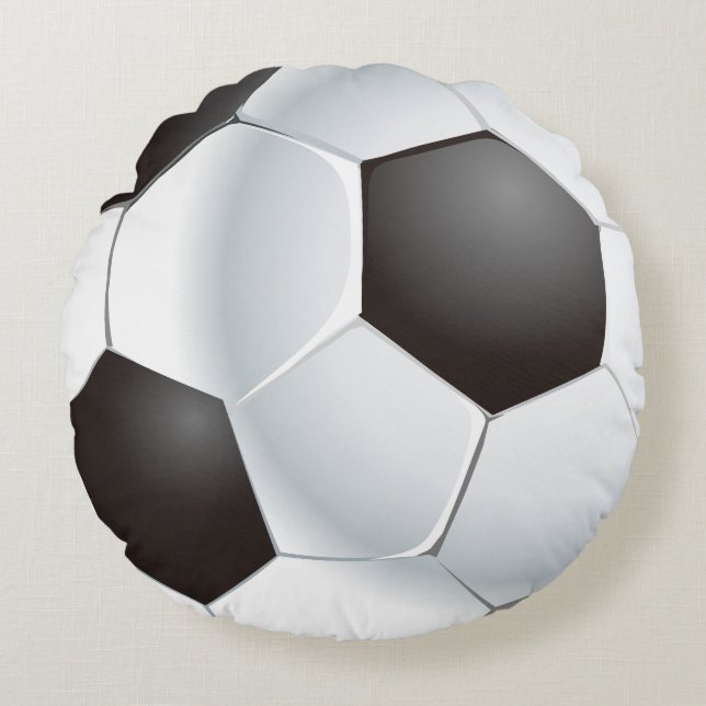 Vector Soccer Ball Round Pillow (Front)