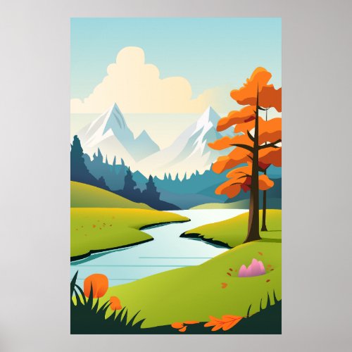 Vector Springtime View Background Poster