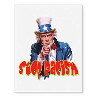 Vector - Stop Racism Temporary Tattoos