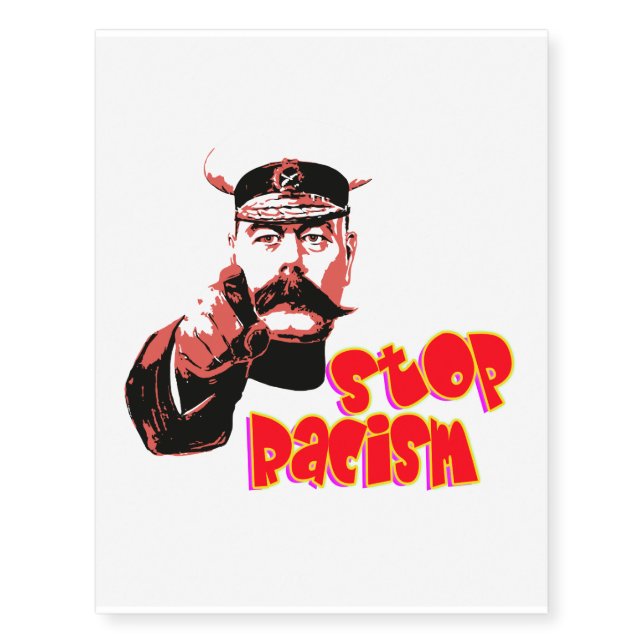 Vector - Stop Racism Temporary Tattoos (Front)