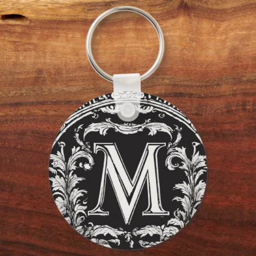 Vector_Style Logo  Letter M in Classic Monochrome Keychain
