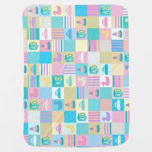 Vector Summer Pattern With Palms And Sea Baby Blanket