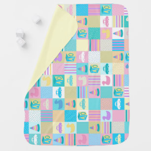 Vector Summer Pattern With Palms And Sea Baby Blanket